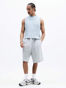 SUMWON Men's Essentials Sleeveless Tank Top Crew Neck Regular Fit Casual Summer Undershirt - Blue - View 3