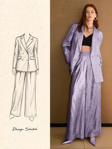 MOTF PREMIUM BLAZER ELEGANTE Y HOLGADO - Morado - Ver 7