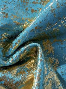 SHEIN Swim 女士吊带露背时尚夏季比基尼套装 - 藍色 - 查看 7