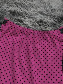 Glimmora Women's Polka Dot Lace Patchwork Ruffle Hem Summer Mini Dress - Red Violet - View 2