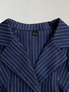 GlowEve A Two Pieces Autumn Set For Women's Elegant And Commuting Style Woven Together - Navy Blue - View 5