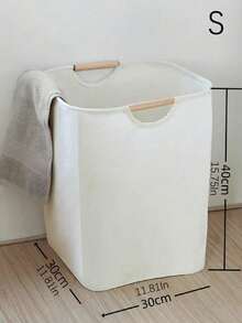 一款纯色洗衣篮，白色手持可折叠洗衣篮，适用于家庭洗涤西裤、鞋子、牛仔裤、靴子、裙子等。也可作为浴室收纳篮使用。 - 白色 - 查看 7