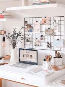 Black Wrought Iron Mesh Panel - Photo Background Wall Mount Decoration With Perforated Panel Frame - Black - View 1