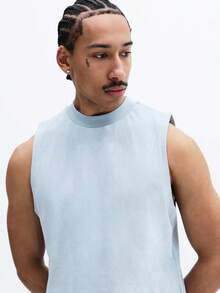 SUMWON Men's Essentials Sleeveless Tank Top Crew Neck Regular Fit Casual Summer Undershirt - Blue - View 5