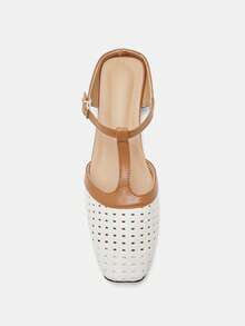 Classic Retro Solid Color Buckle PU Leather Slip-On Flats, Suitable For Beach, Wedding, Party, Office, Indoor & Outdoor, Spring/Summer Spring Shoes Summer Shoes - White - View 10