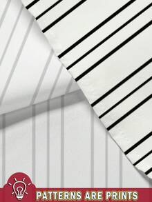 Claim Dot 男士条纹印花单排扣休闲/工作短袖衬衫 - 彩色 - 查看 4