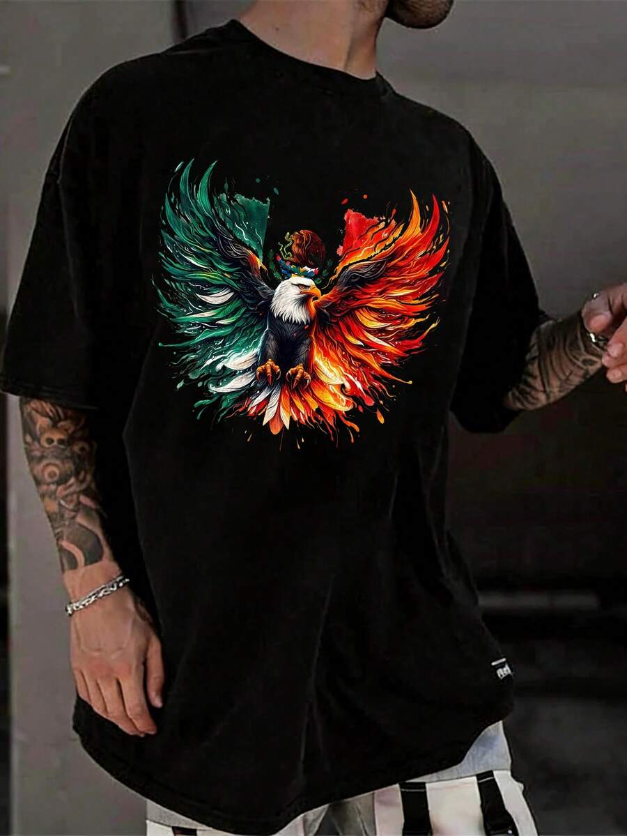 A men's round neck casual short top, elegant and casual, suitable for daily outings, Christmas, regular length, essential for travel - Negro - Ver 1