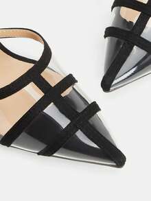 Glitzique 女士时尚优雅后系带高跟鞋 - 黑色 - 查看 10