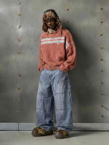 NEON BLANC 伐木工斜插口袋休闲百搭牛仔裤 - 藍色 - 查看 7