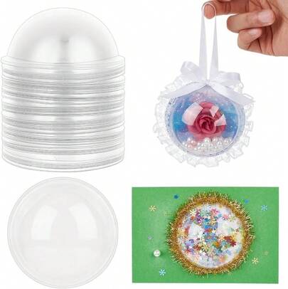 30个透明塑料圆顶钱卡，圆顶吸塑卡，生日礼物，纸艺手工摇摇卡，朋友聚会艺术，剪贴簿和相册艺术