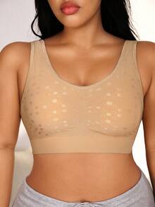 NudeFit Sutiã Confortável Feminino, Sutiã de Cobertura Total ComfortFlex Fit - Damasco - Visão 1