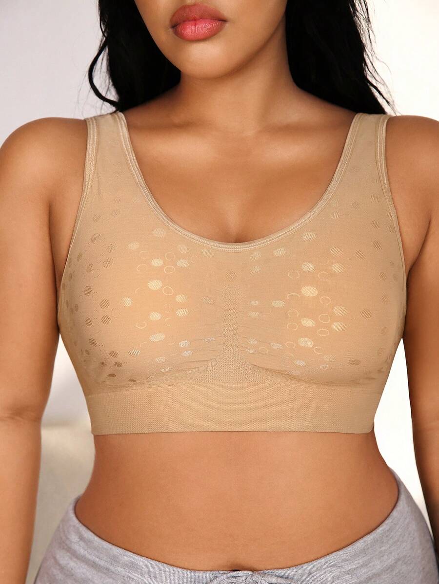 NudeFit Sutiã Confortável Feminino, Sutiã de Cobertura Total ComfortFlex Fit - Damasco - Visão 1