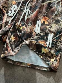 Manfinity Dauomo Pantalones casuales simples con estampado para hombres - Verde militar - Ver 5
