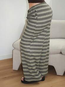 Arliah 女士舒适休闲简约低腰抽绳阔腿裤条纹裤套装舒适裤套装女式休闲裤套装 - 彩色 - 查看 4