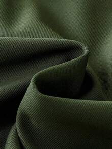 SHEIN Mirajuku Tween Boys' Simple Printed Round Neck Short Sleeve Top And Long Pants 2pcs Outfit - Army Green - View 3