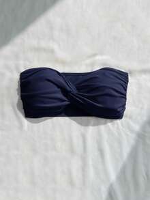 Swim Basics 女士沙滩度假比基尼上衣 - 藏蓝色 - 查看 5