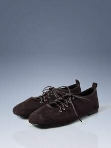 CUCCOO GRLICON 女士系带平底鞋 - 鏽棕色 - 查看 1