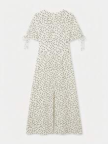 lacRébo 优雅深绿色波点长裙 - 杏色 - 查看 8