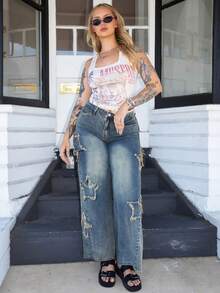 Arliah 女士吊带背心和吊带衫 印花修身背心 圣诞节、节日、派对、庆典 - 彩色 - 查看 4