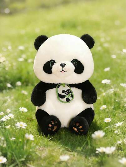 POKOJA LAND 11.02Inch Cute Panda Plush Toy-Soft Polyester Stuffed Animal, Black And White Panda Design, Vivid Eyes And Expressions, Perfect For Halloween, Easter And Other Holiday And Birthday Gifts
