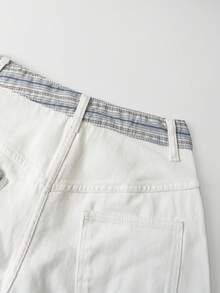 GlowEve Women's Casual Commuter Striped Patchwork Jeans - White - View 3