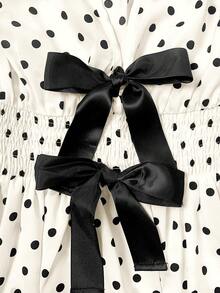 GlowEve Women's Woven Polka Dot Elegant And Fashionable Summer Top - Apricot - View 5