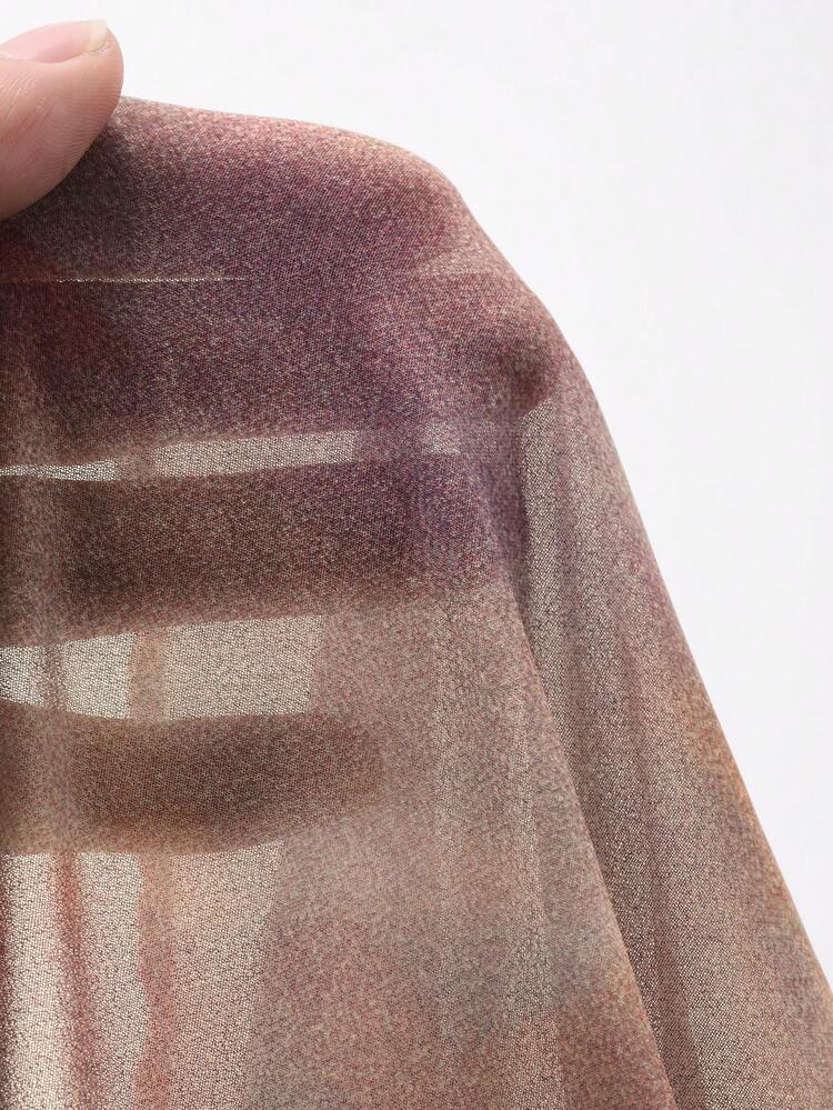 Tie-Dye Print Fitted Long Dress With 3/4 Sleeves For Women Sundress Summer