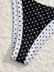 Costavie Bộ bikini chấm bi đen trắng gợi cảm dành cho nữ, thích hợp mặc đi biển, hồ bơi, khu nghỉ dưỡng mùa hè. - Đen và trắng - Xem 4