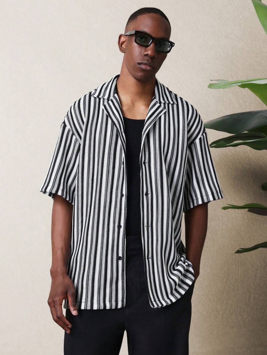 SUMWON Men Shirts - Black and White - View 1