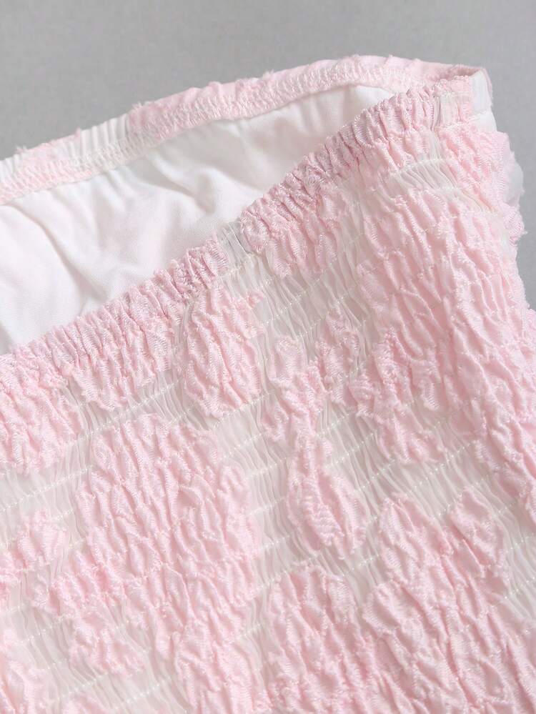 Sweetra Spring/Summer New Design Sense High Street Elegant Retro Sexy Slim Fit Jacquard Fabric Vacation Versatile Comfortable Casual Pink Dress - Pink - View 5