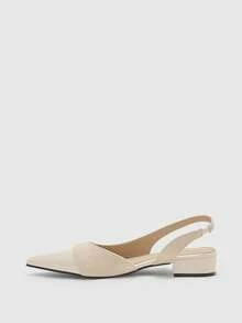 CUCCOO BIZCHIC Zapatos de tacón bajo de punta elegante para mujer para ir al trabajo - Blanco - Ver 8