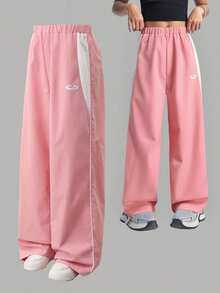 Sparklyn 经典休闲裤，舒适双层腰带，卫衣面料，适合居家、户外、运动，可搭配各种上衣展现青春活力，春秋皆宜。 - 粉色 - 查看 4