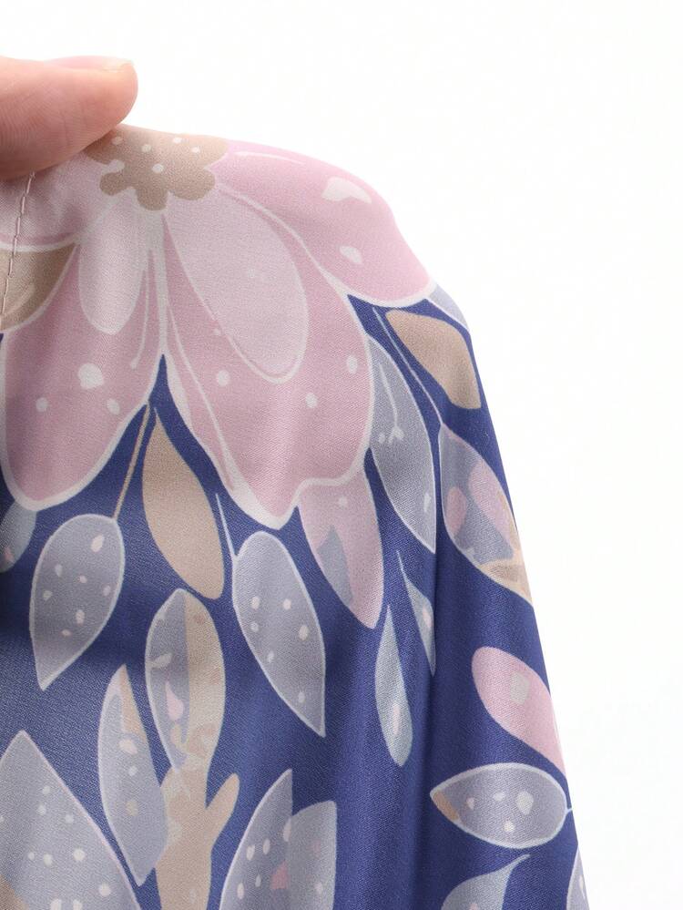 Elegant French Style Luxury V-Neck Ditsy Floral Fitted Long Dress For Women Summer Sundress Boho