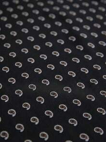 Aveloria Modichic Elegant Oversized Paisley & Cashew Flower Print Chiffon Layered Ruffle Collar Front Button Blouse, Vintage Style For Women - Black - View 7