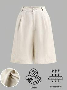 Lavishia Women's Fashion Casual Commuting Daily 5-Inch Shorts - Apricot - View 1