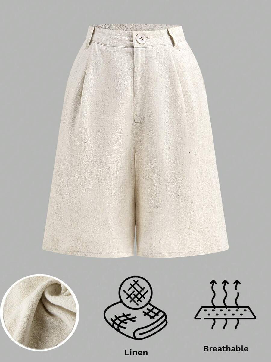 Lavishia Women's Fashion Casual Commuting Daily 5-Inch Shorts - Apricot - View 1