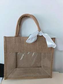 Bride Transparent Tote Bag Beach Pool Rustic Boho Destination Wedding Engagement Bachelorette Hen Party Bach Weekend Bride To Be Bridal Shower Tropical Honeymoon Gift Future Mrs Present(Only Contain The Bag) - Natural - View 9