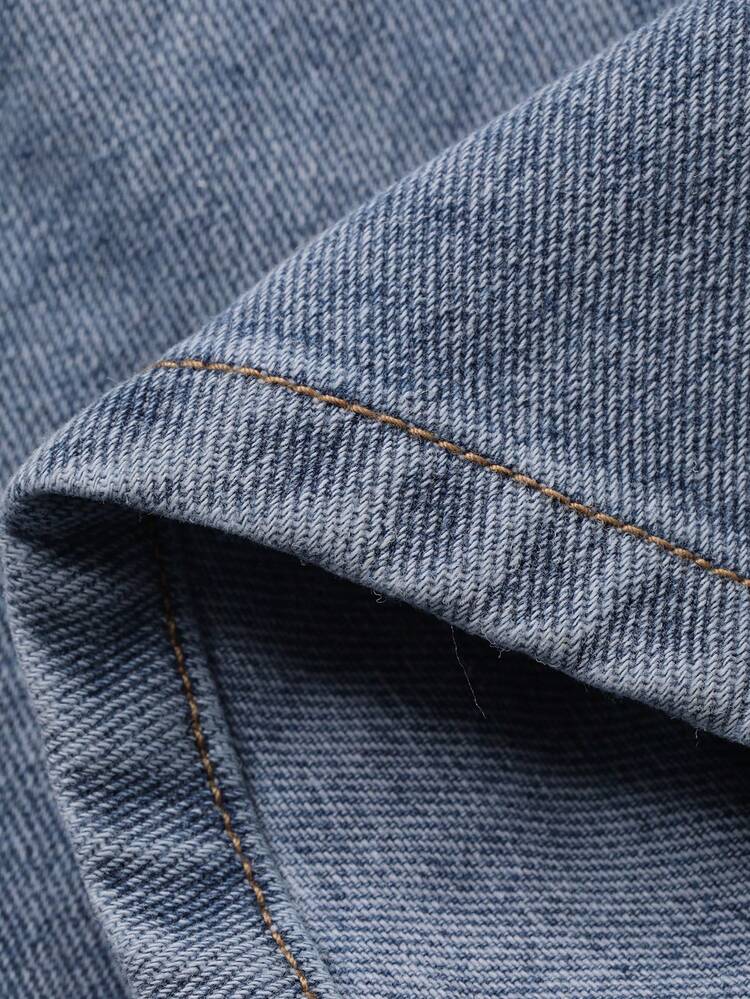 Retro Fashionable High Waist A-Line Loose Denim Shorts, Leg Slimming & Elongating, Suitable For Spring/Summer Jorts