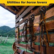 4 Counts Horse Bridle Rack Bracket Bridle Hooks Tack Storage Halter Hanger Metal Holder With Tubes And Screw For Horse Barn Supplies(Black) - Multicolor - View 2