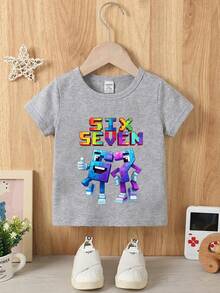 Coolqubz Young BoyCotton Pullover Basic Short Sleeve T-Shirt - Grey - View 4