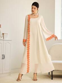 Al Najma Đầm dự tiệc dáng rộng thoải mái dành cho nữ, có họa tiết thêu. - trắng - Xem 3