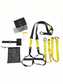 1PC Adjustable Suspension Straps Resistance Bands P3 Home Gym Full Body Workout Durable Polyester Black Fitness Equipment Exercise Gear - Yellow - View 5