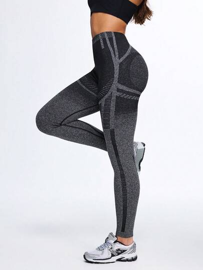 Eassivo Eassivo 女士高腰渐变塑形提拉运动紧身裤