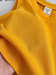 Emery Rose Kids Emery Rose Kids Conjunto de top sin espalda de cuello redondo de unicolor y minifalda con volantes con estampado de girasol para niña - Amarillo - Ver 6
