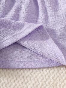 SHEIN Newborn Baby Pink Dress & Bow Headband Set, Cute Princess Style Lilac Baby Dress Baby Bow Dress Baby Purple Dress Baby Girl Dress Lavender Baby Girl Dress - Purple - View 8