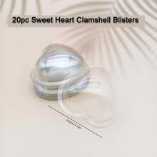 20PCS Sweet Heart Clamshell Blister Packing Clear Plastic Candy Dome Candy Holder Money Card Handmade Shaker Cards Transparent Plastic Covers For DIY Candy Gift Box - Love model - View 3