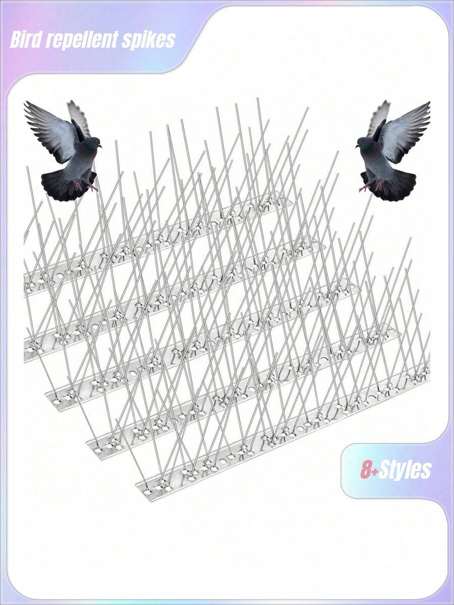 Bird Deterant Spinners Of Stainless Steel Bird Spikes For Pigeon And Other Small Birds Stainless Steel Bird Spikes Pigeon Spikes Anti-Bird Nails Bird Repellent Metal Anti-Bird Nails Bird Repellent Metal Bird Deterant Spinners Of Stainless Steel Bird Spikes For Pigeon And Other Small Birds - Multicolor - View 1