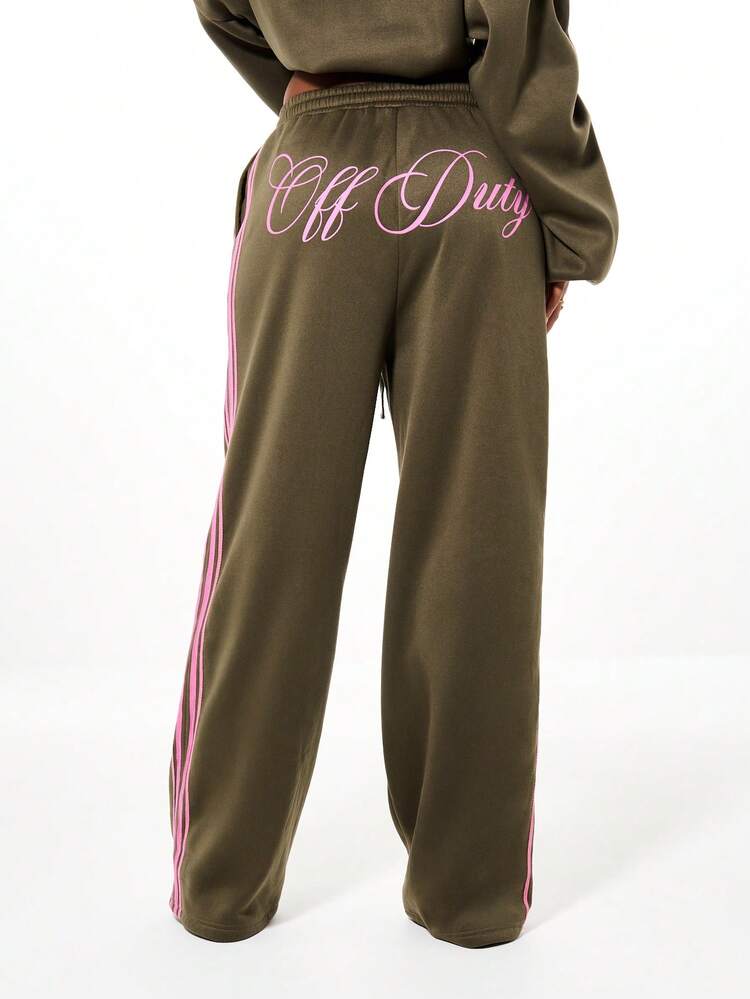 SUMWON WOMEN Off Duty Graphic Jogger With Side Stripes