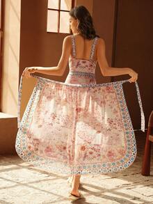 Swim Oasis 女士印花时尚泳衣，带罩裙，适合度假 - 彩色 - 查看 2