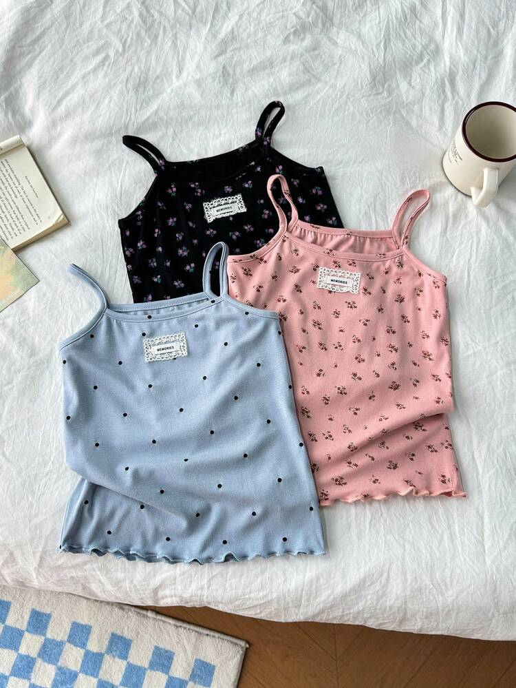 Young Girl Casual Ditsy Floral Camisole, Summer